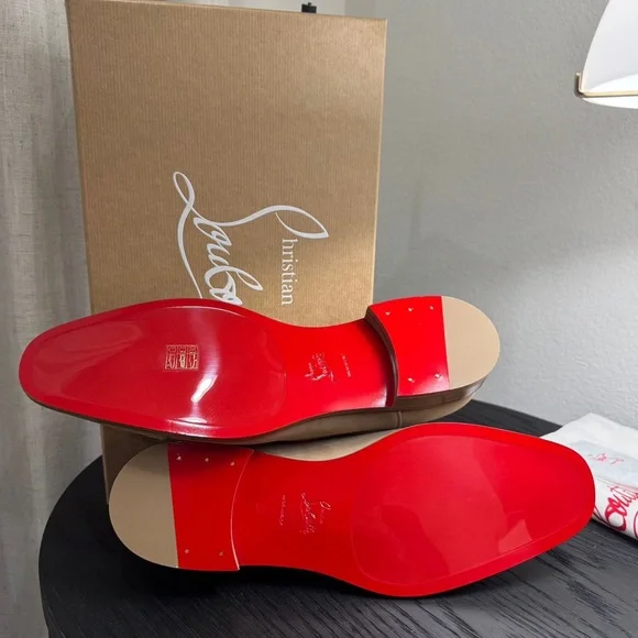 Christian Louboutin Greggory Lace-Up Dress Shoes Suede Tan 44 - Picture 7 of 7